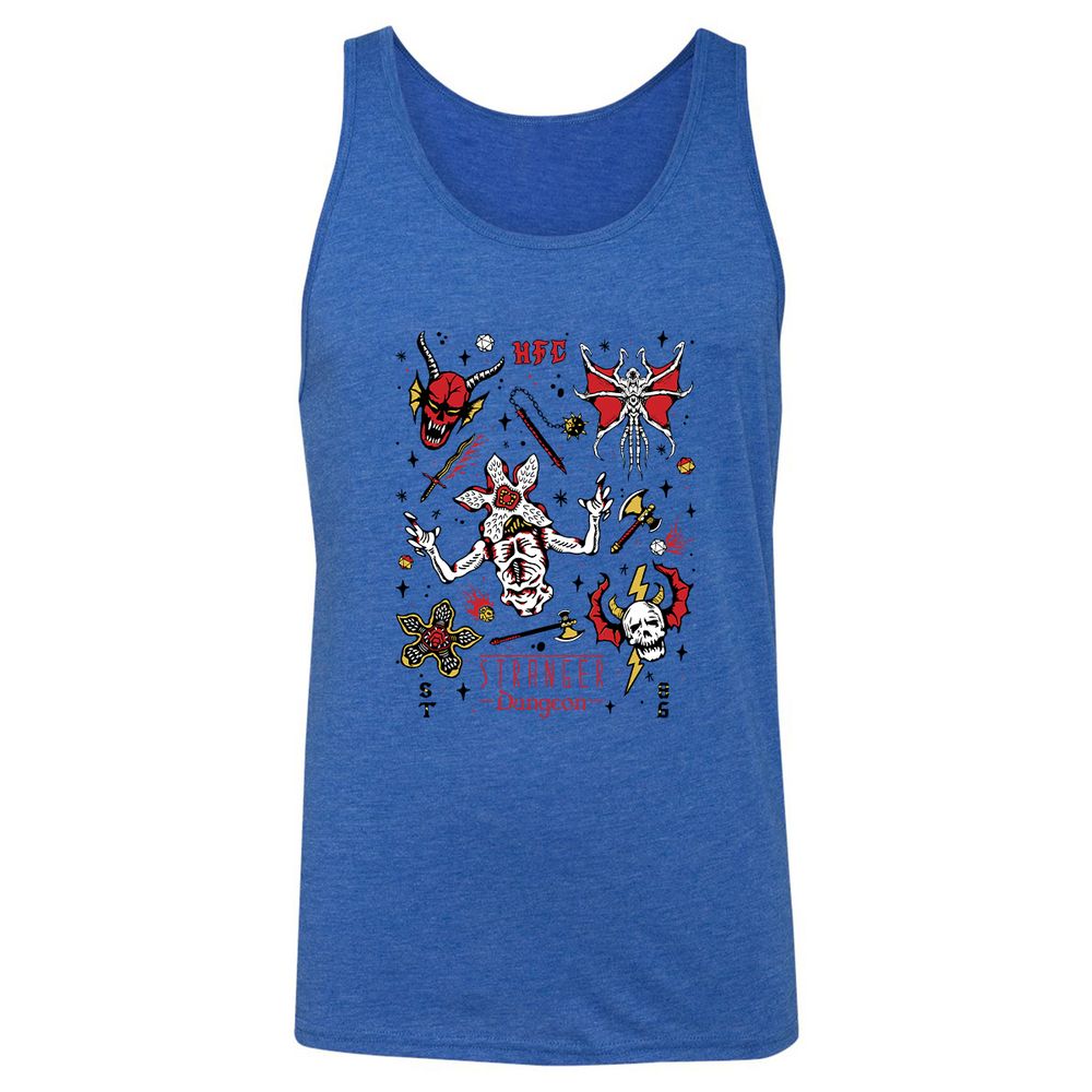 STRANGER DUNGEON Unisex Jersey Tank - True Royal Triblend - 12
