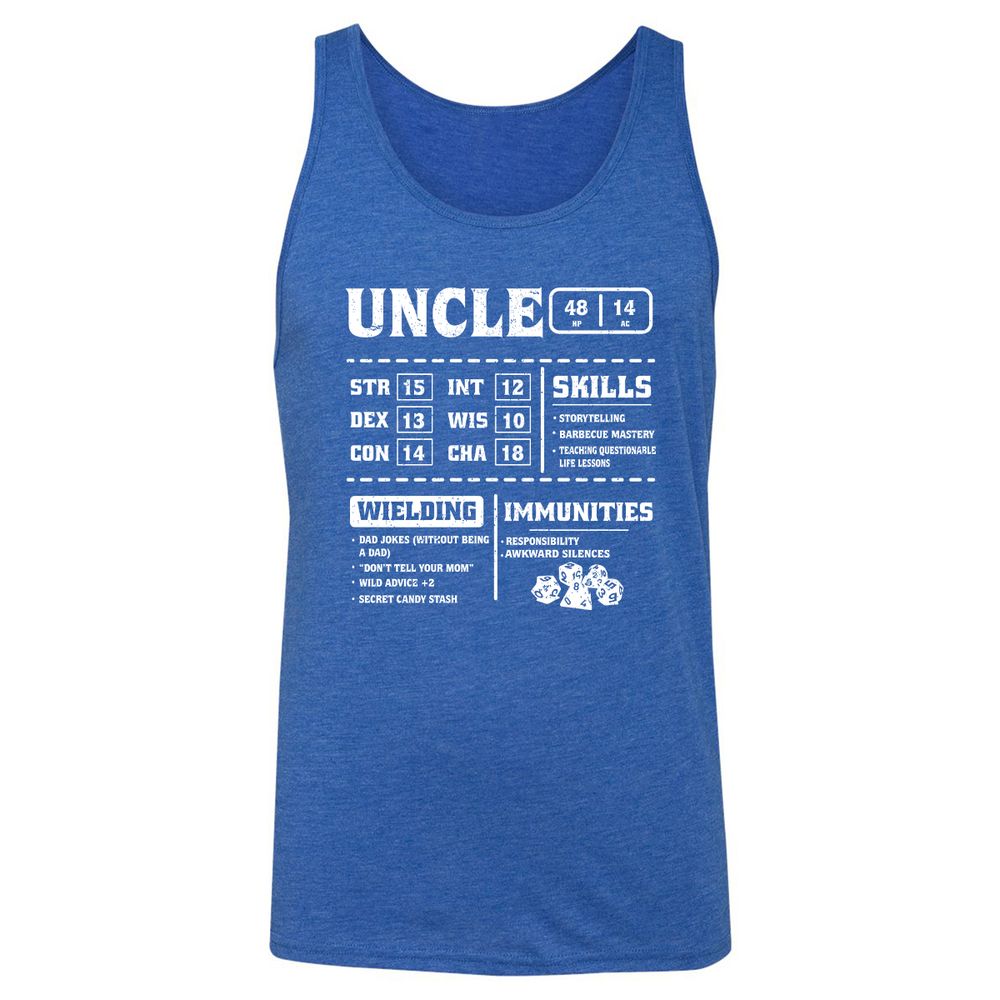 Uncle Stats Unisex Jersey Tank - True Royal Triblend - 12