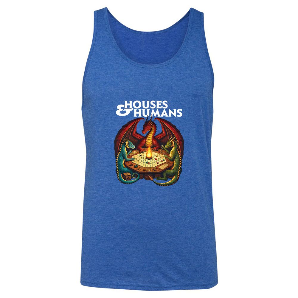 Houses & Humans Unisex Jersey Tank - True Royal Triblend - 12