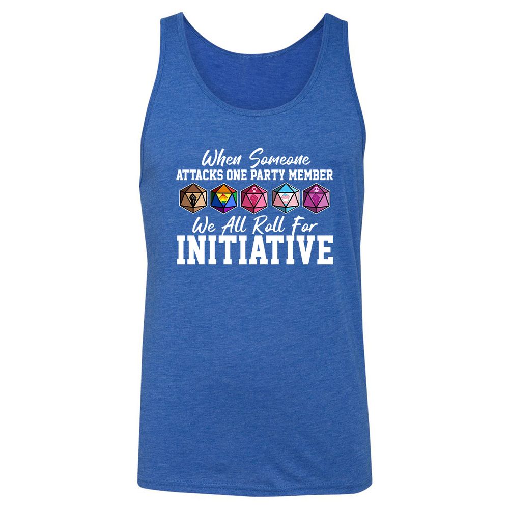LGBT Roll For Initiative Unisex Jersey Tank - True Royal Triblend - 12