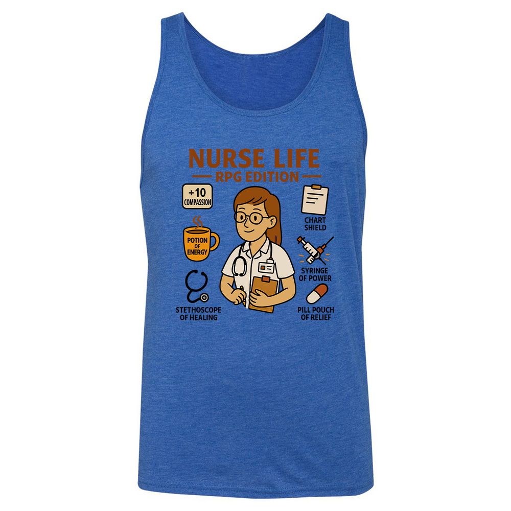 Nurse Life RPG Edition Unisex Jersey Tank - True Royal Triblend - 12