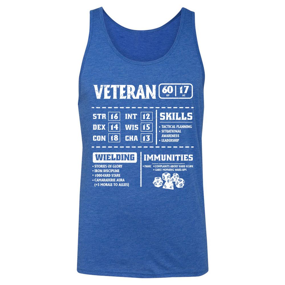Veteran New Ver. Unisex Jersey Tank - True Royal Triblend - 12