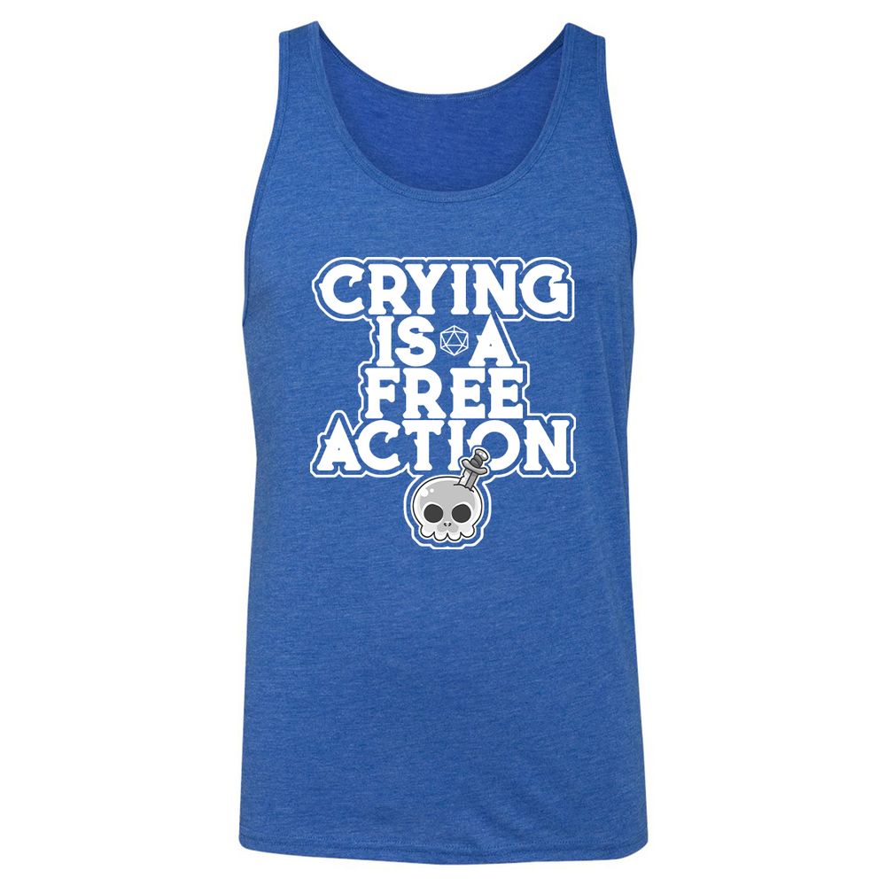 Crying Is A Free Action Unisex Jersey Tank - True Royal Triblend - 12