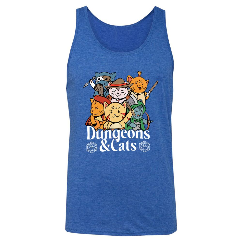 Dungeons & Cats Unisex Jersey Tank - True Royal Triblend - 12