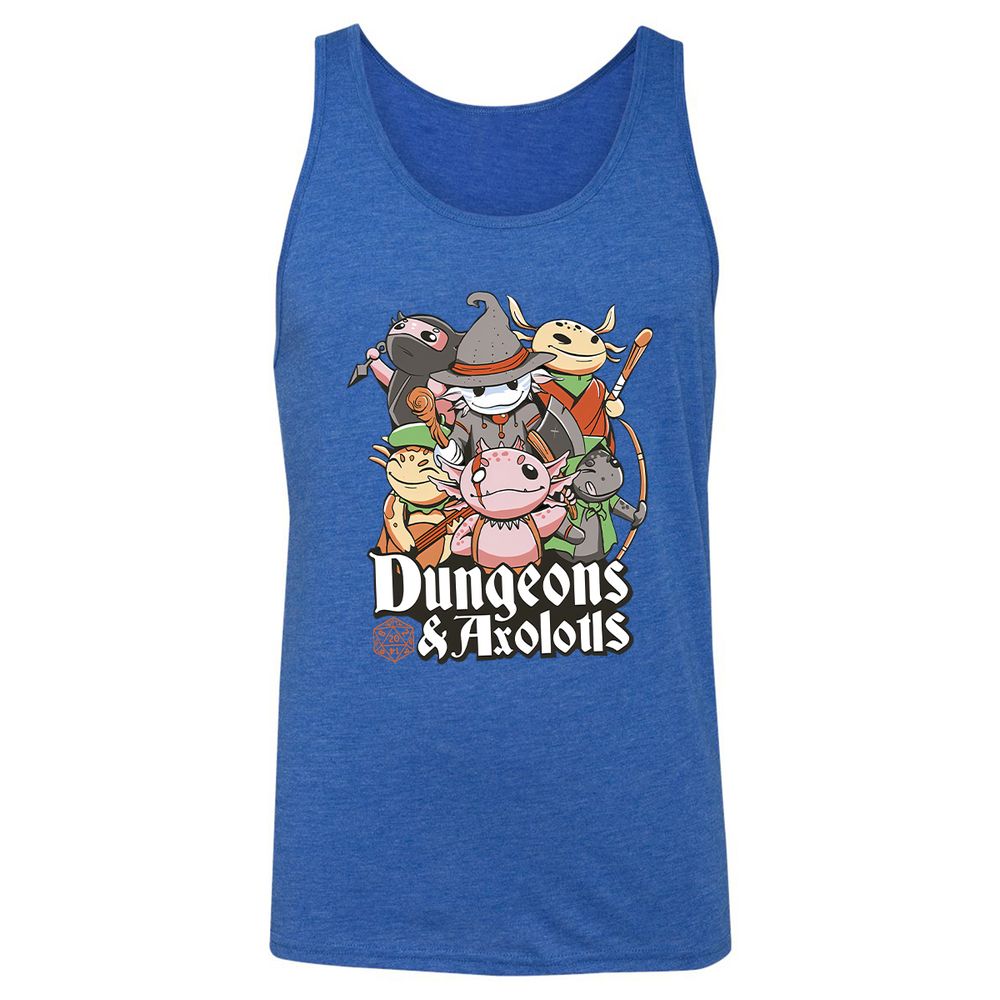Dungeons And Axolotls Unisex Jersey Tank - True Royal Triblend - 12