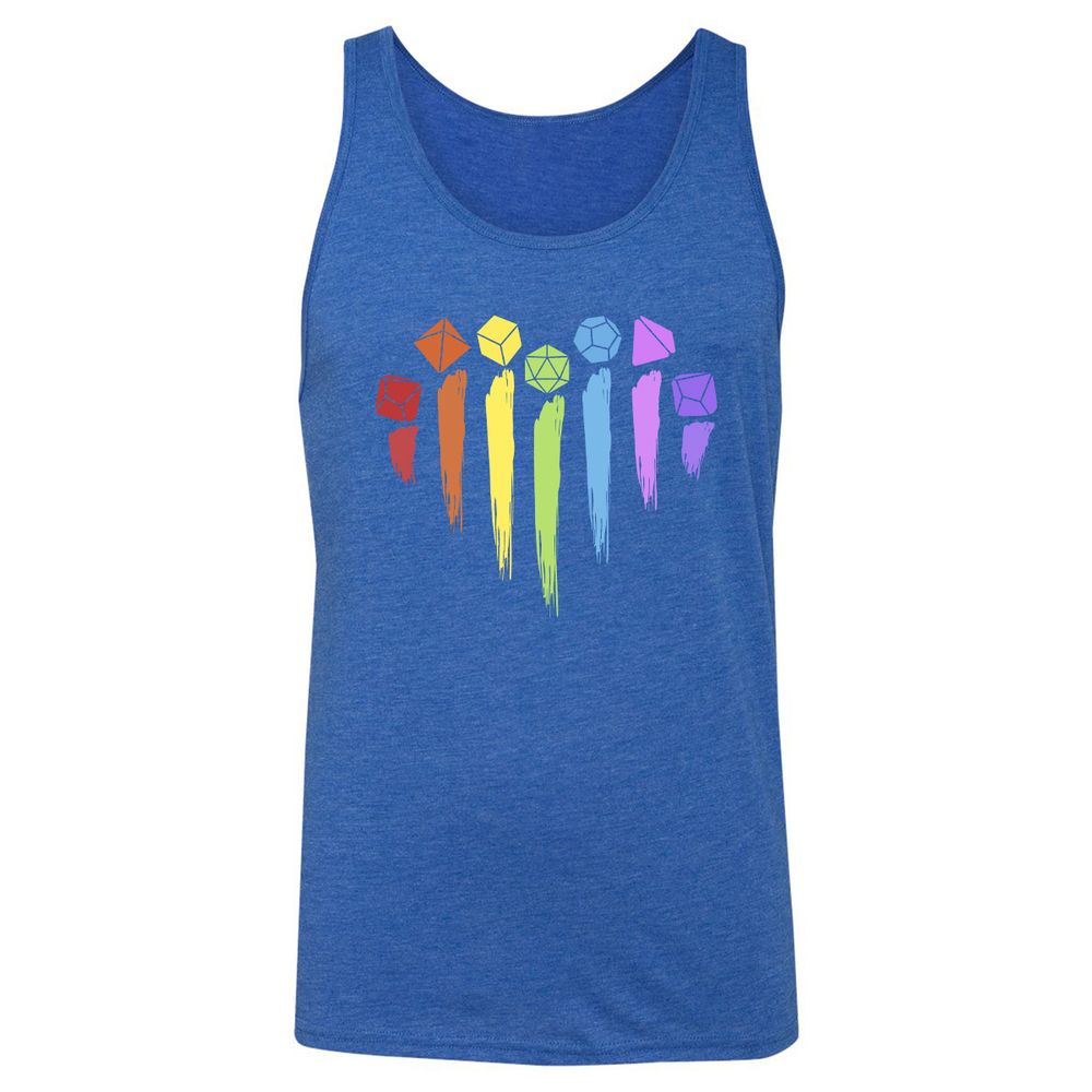 Dice Rainbow Heart Shape - True Royal Triblend - 12