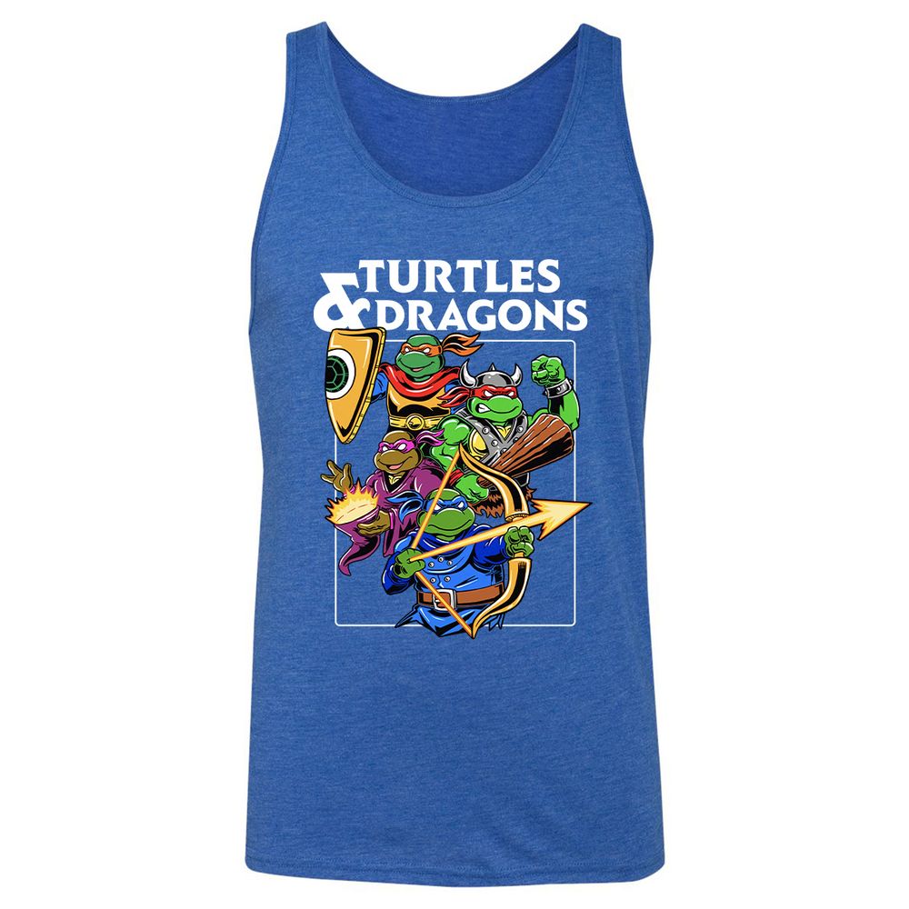 Turtles & Dragons Unisex Jersey Tank - True Royal Triblend - 12