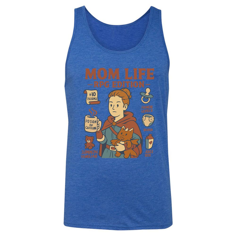 Mom Life RPG Edition Unisex Jersey Tank - True Royal Triblend - 12