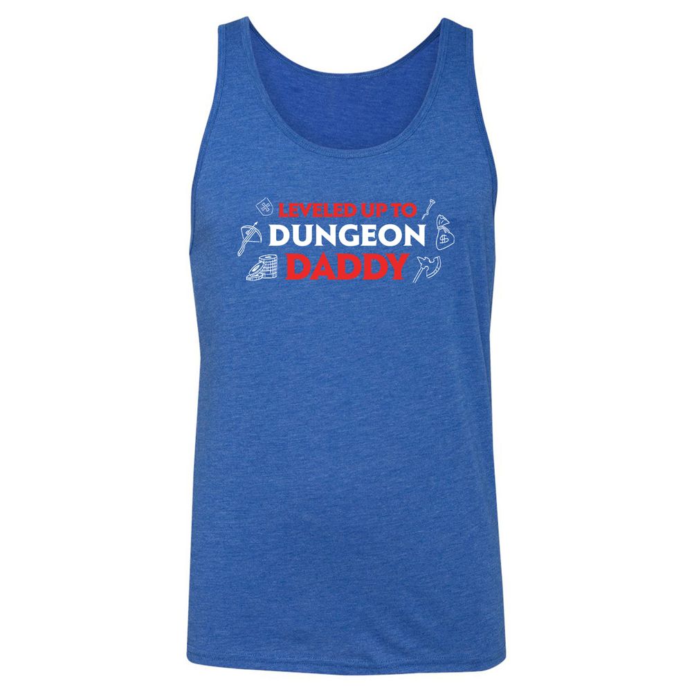 Leveled Up To Dungeon Daddy Unisex Jersey Tank - True Royal Triblend - 12