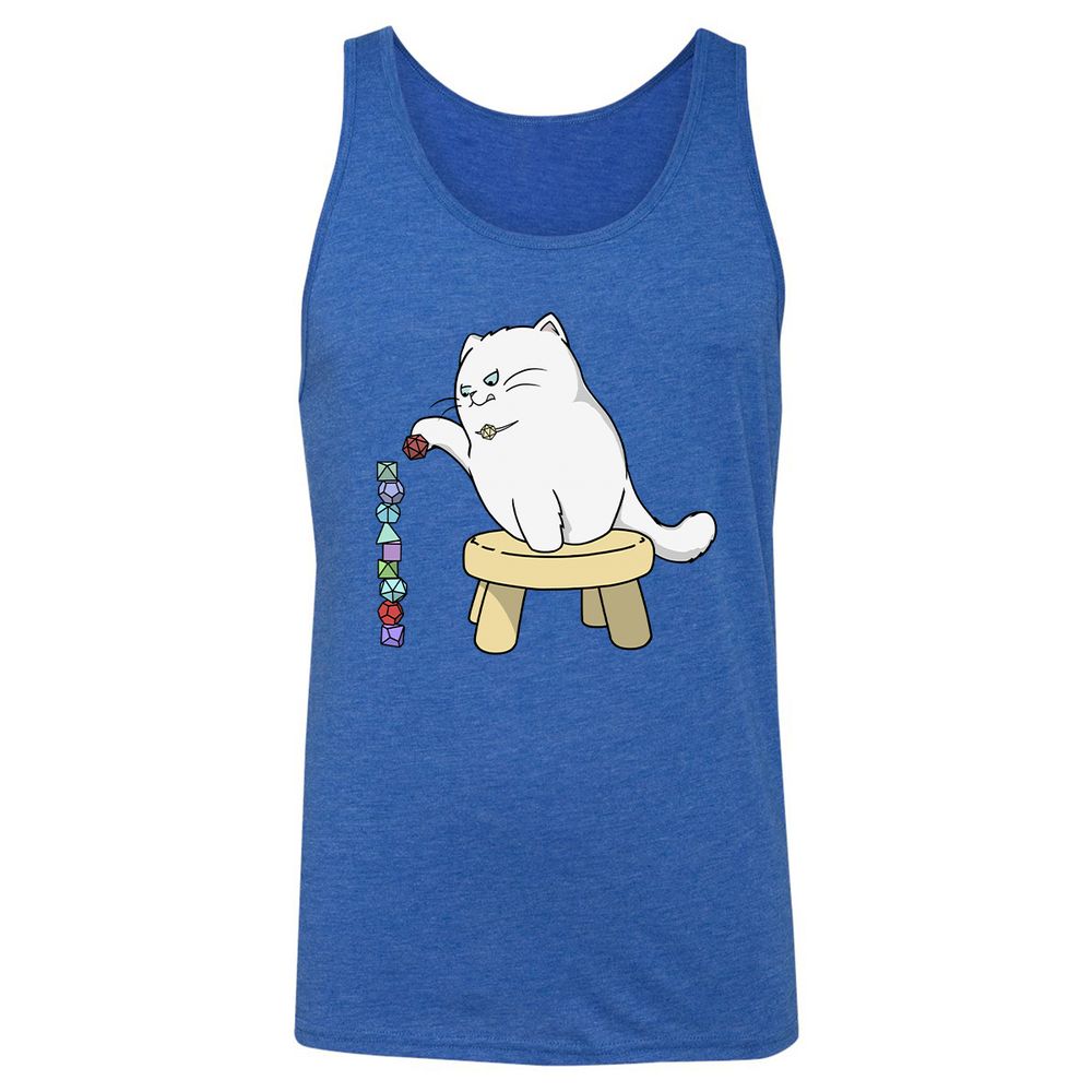 Cat Stacking Dice Unisex Jersey Tank - True Royal Triblend - 12