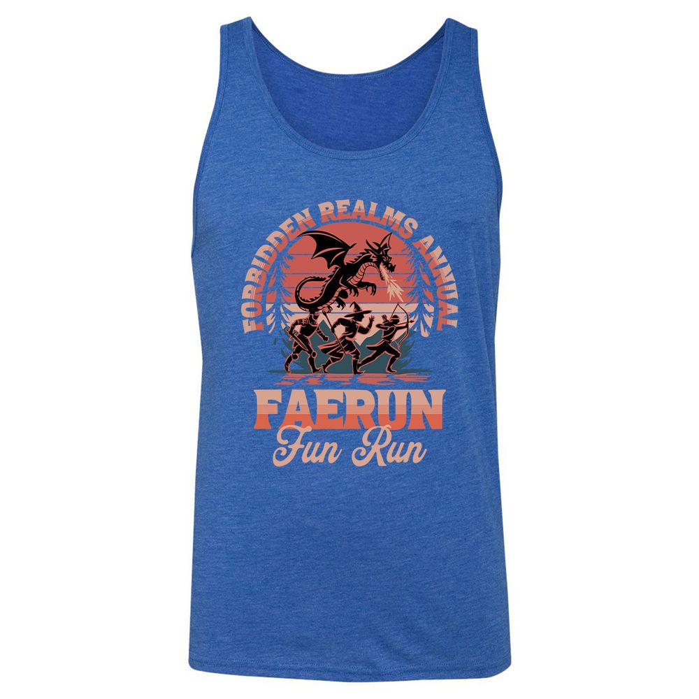Faerun Fun Run Unisex Jersey Tank - True Royal Triblend - 12