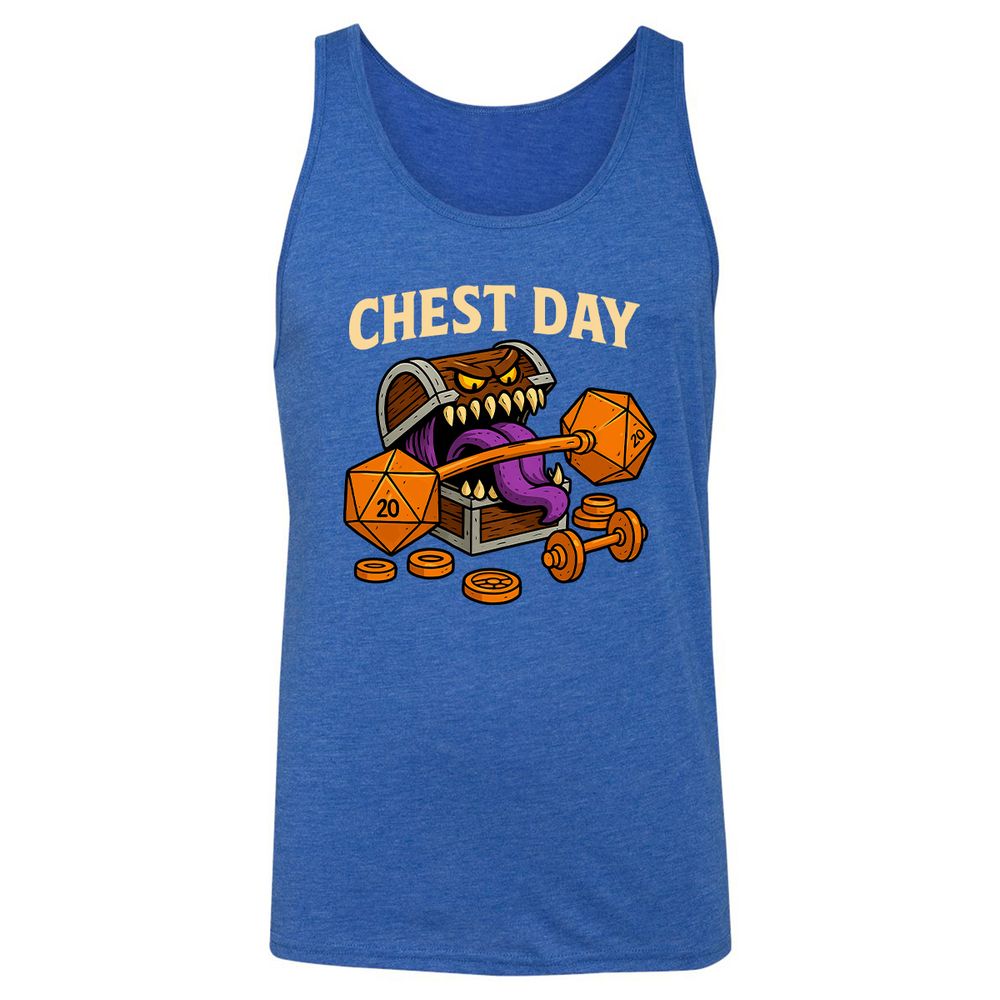 Chest Day Unisex Jersey Tank - True Royal Triblend - 12