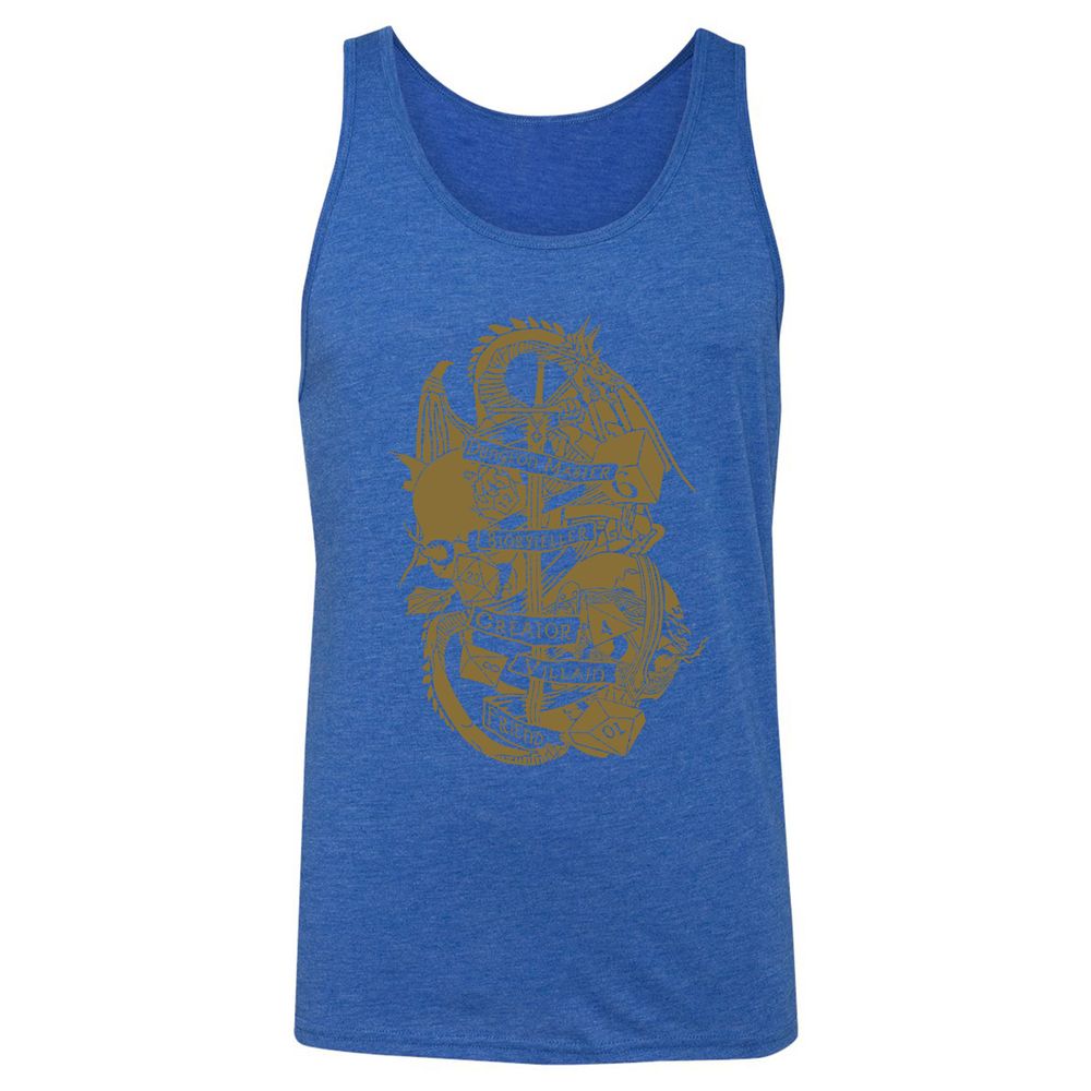 Dungeon Master Dragon Unisex Jersey Tank - True Royal Triblend - 12