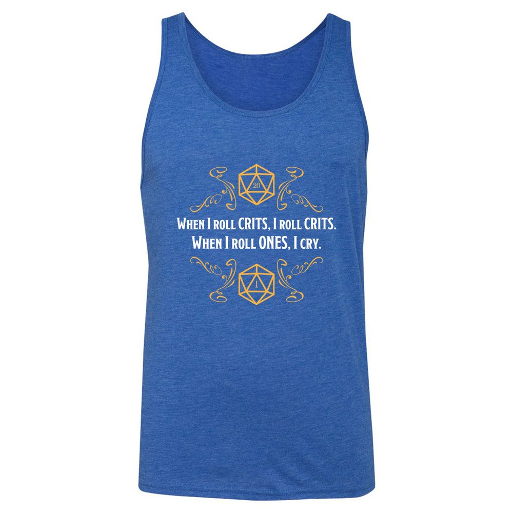 When I Roll Crits Unisex Jersey Tank - True Royal Triblend - 12