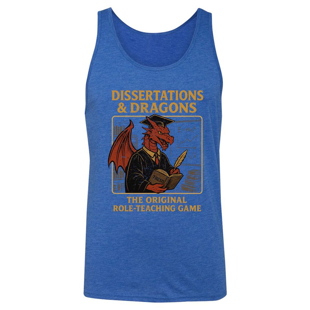 Disserations & Dragons Unisex Jersey Tank - True Royal Triblend - 12