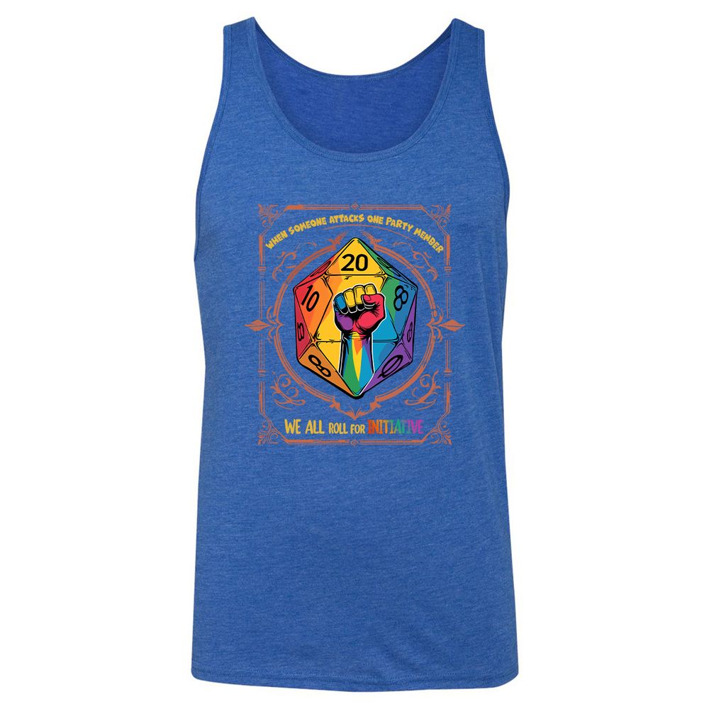 Roll For Initiative Unisex Jersey Tank - True Royal Triblend - 12