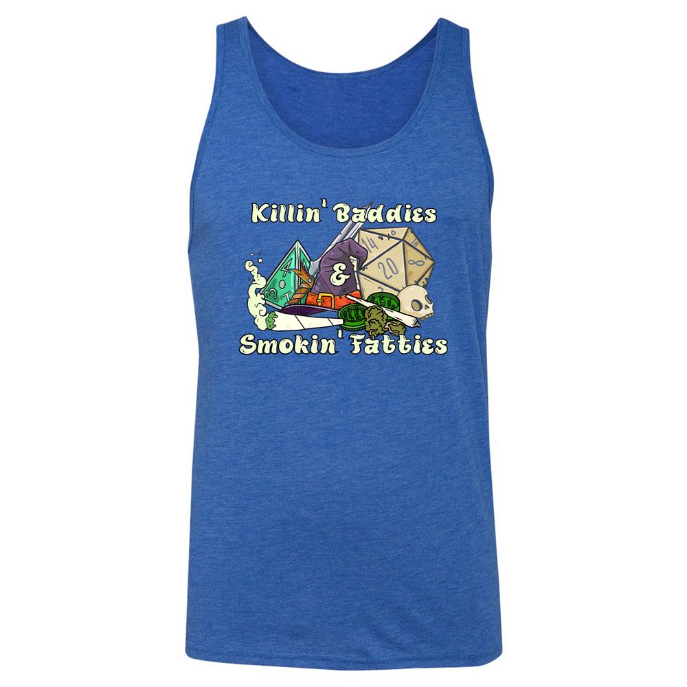 Killin' Baddies Smokin' Fatties Unisex Jersey Tank - True Royal Triblend - 12