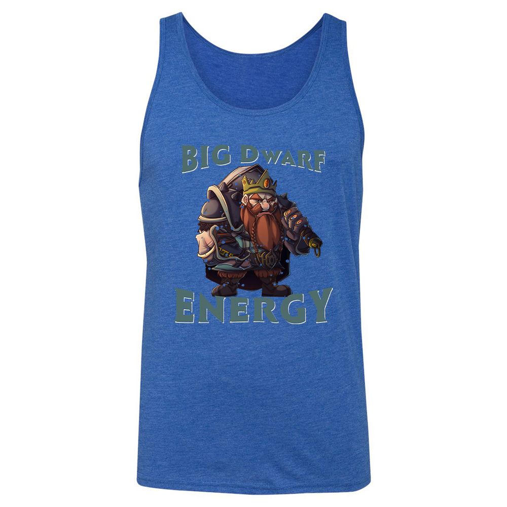 Big Dwarf Energy Unisex Jersey Tank - True Royal Triblend - 12