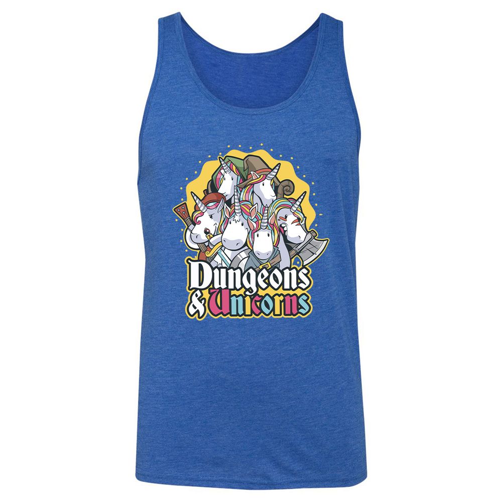Dungeons And Unicorns Unisex Jersey Tank - True Royal Triblend - 12