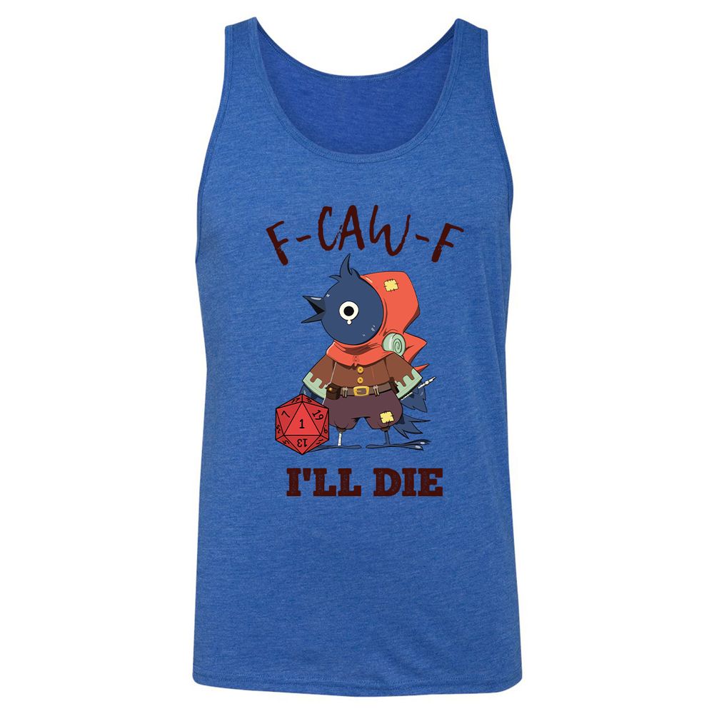 Unisex Jersey Tank - White - True Royal Triblend - 12
