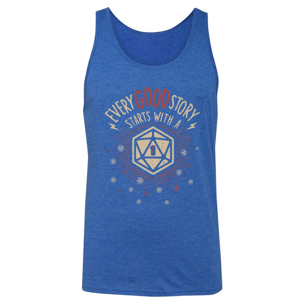 Good Story Starts With A 1 Unisex Jersey Tank - True Royal Triblend - 12