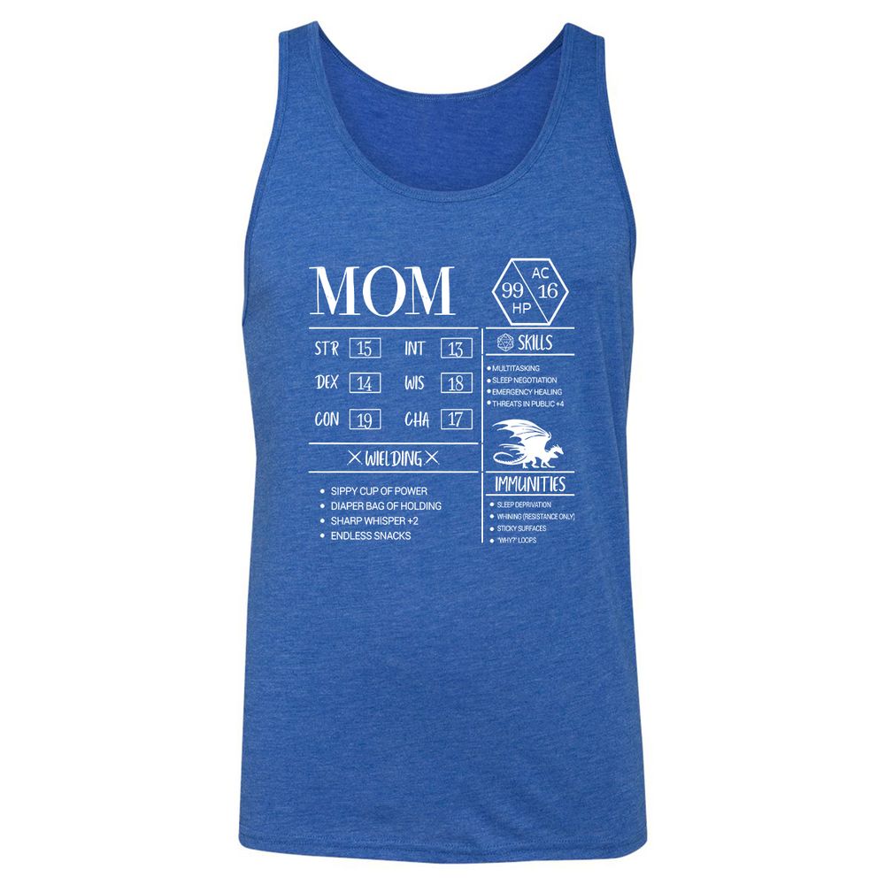 Mom New Unisex Jersey Tank - True Royal Triblend - 12