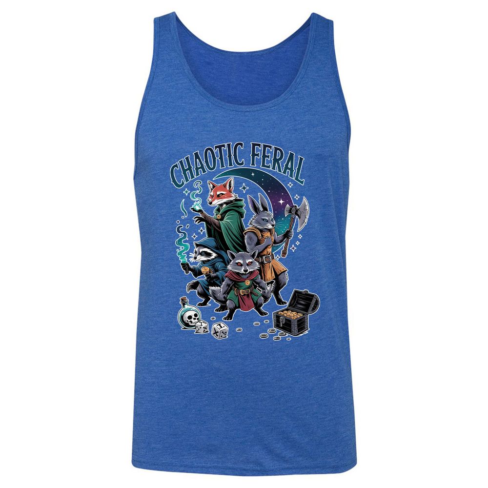 Chaotic Feral Unisex Jersey Tank - True Royal Triblend - 12