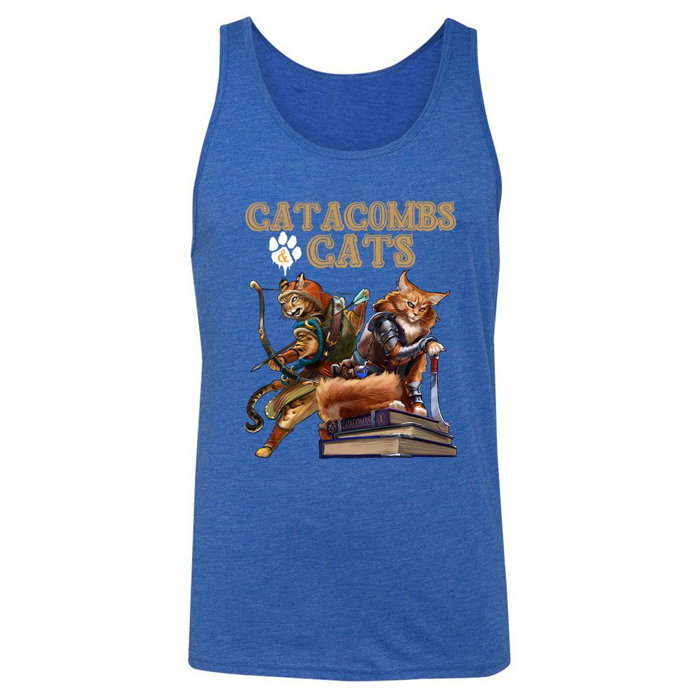 Catacombs & Cats Unisex Jersey Tank - True Royal Triblend - 12
