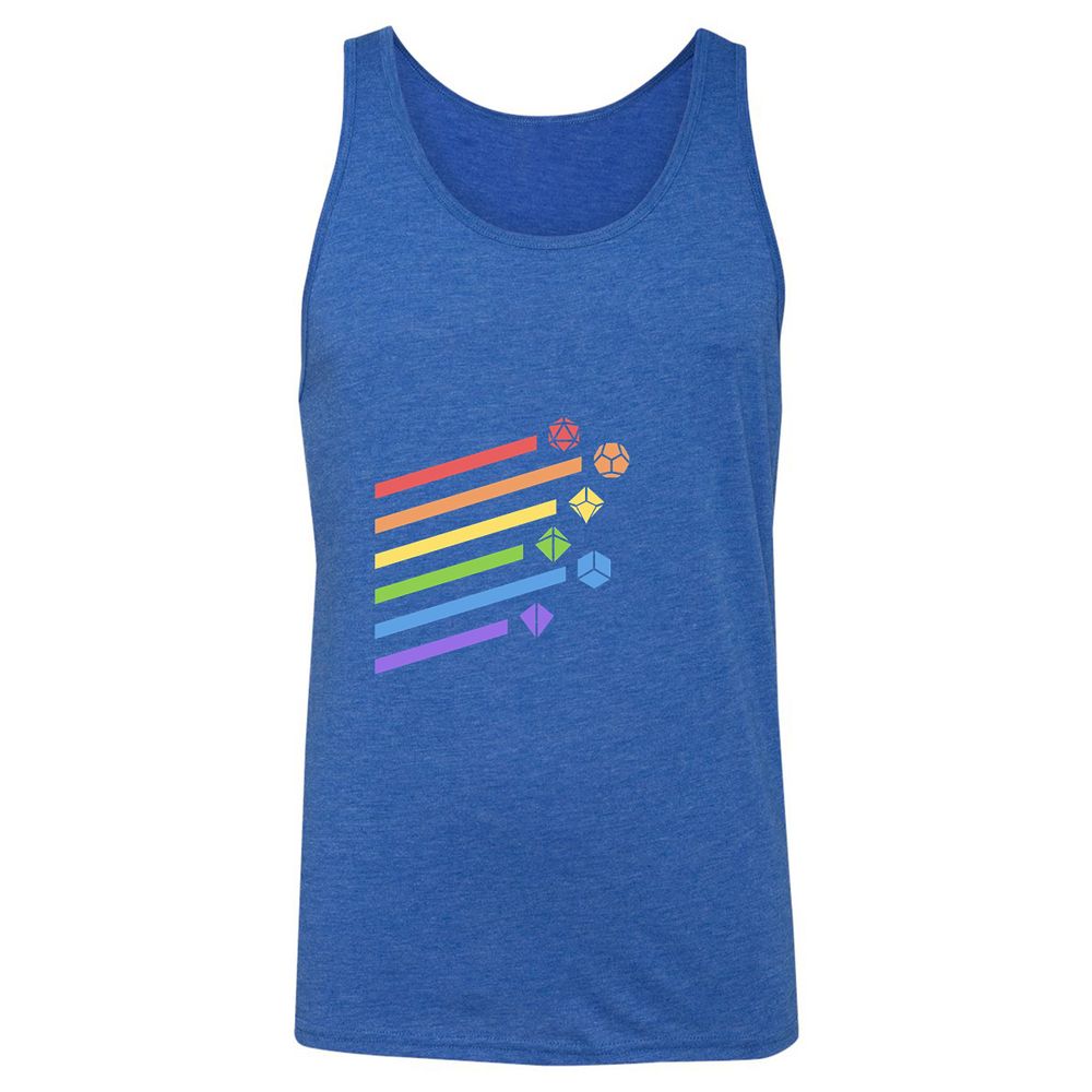 Rainbow Dice Set Unisex Jersey Tank - True Royal Triblend - 12