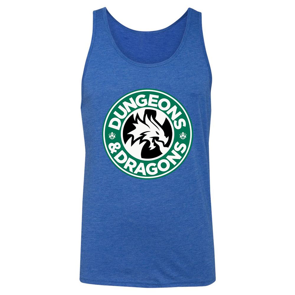 D&D Coffee Unisex Jersey Tank - True Royal Triblend - 12