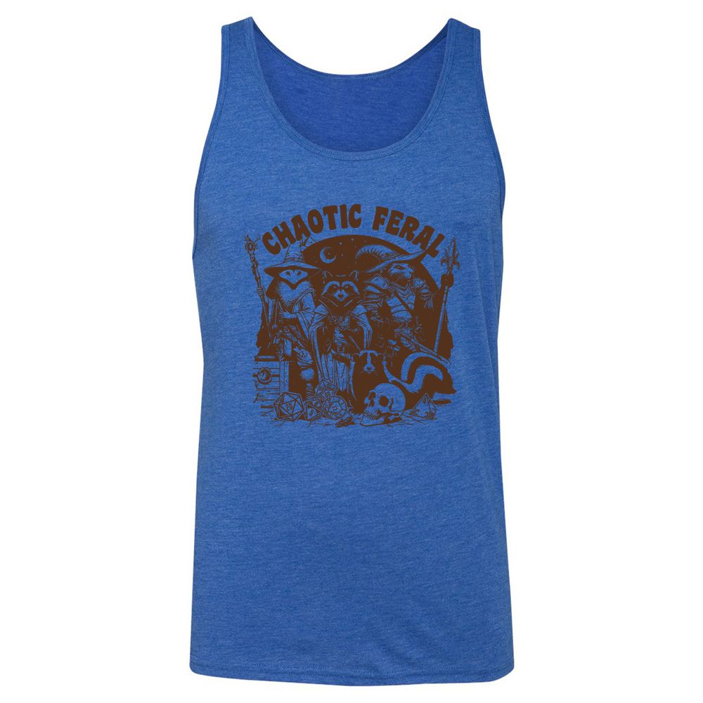 Raccoon Chaotic Feral Unisex Jersey Tank - True Royal Triblend - 12
