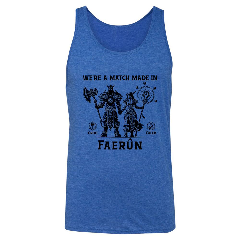Custom DnD Class Couple Unisex Jersey Tank - True Royal Triblend - 12