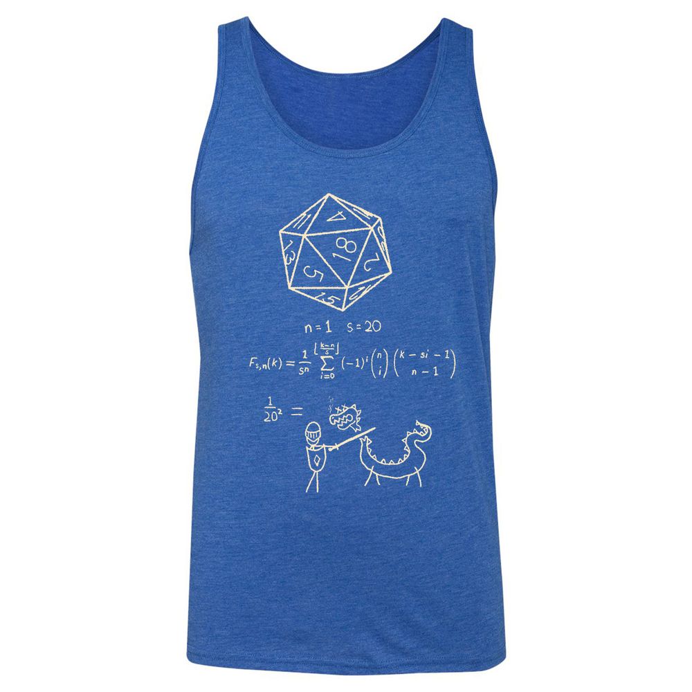 Science Of20 Sided Dice Unisex Jersey Tank - True Royal Triblend - 12