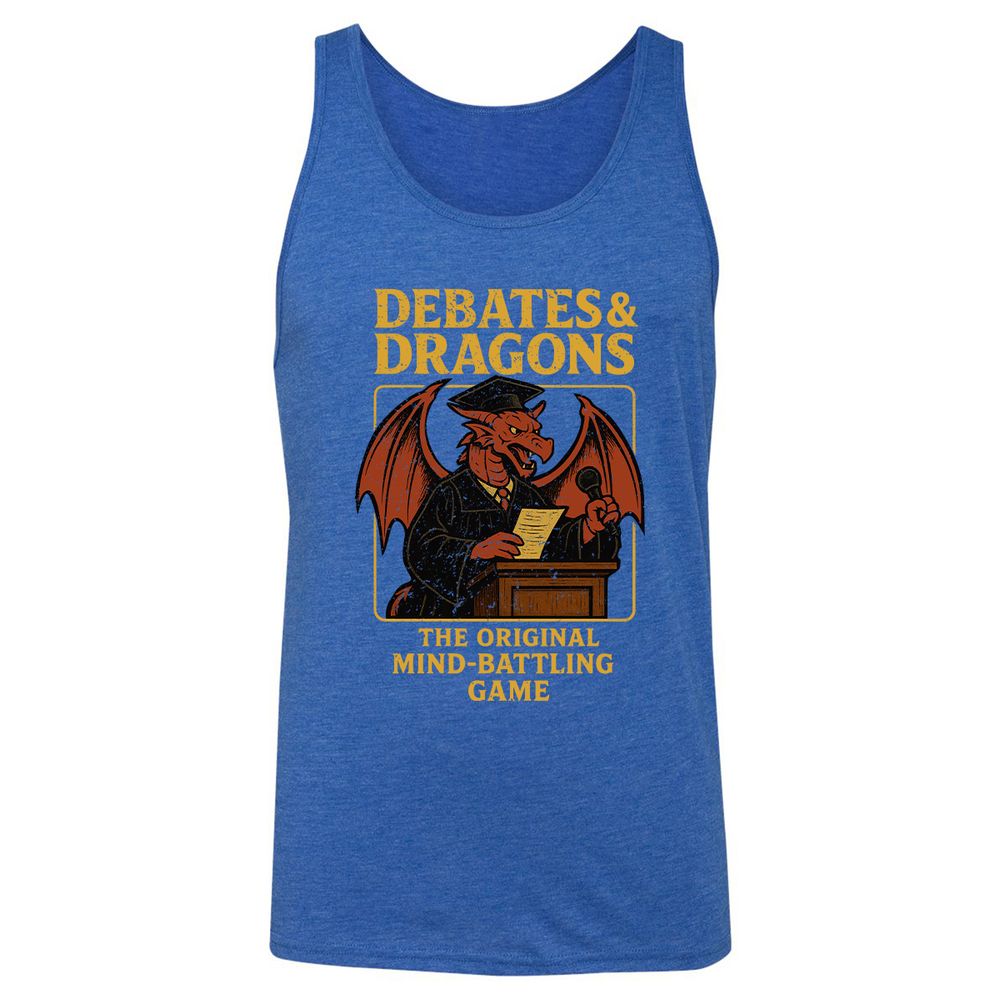 Debates & Dragons Unisex Jersey Tank - True Royal Triblend - 12