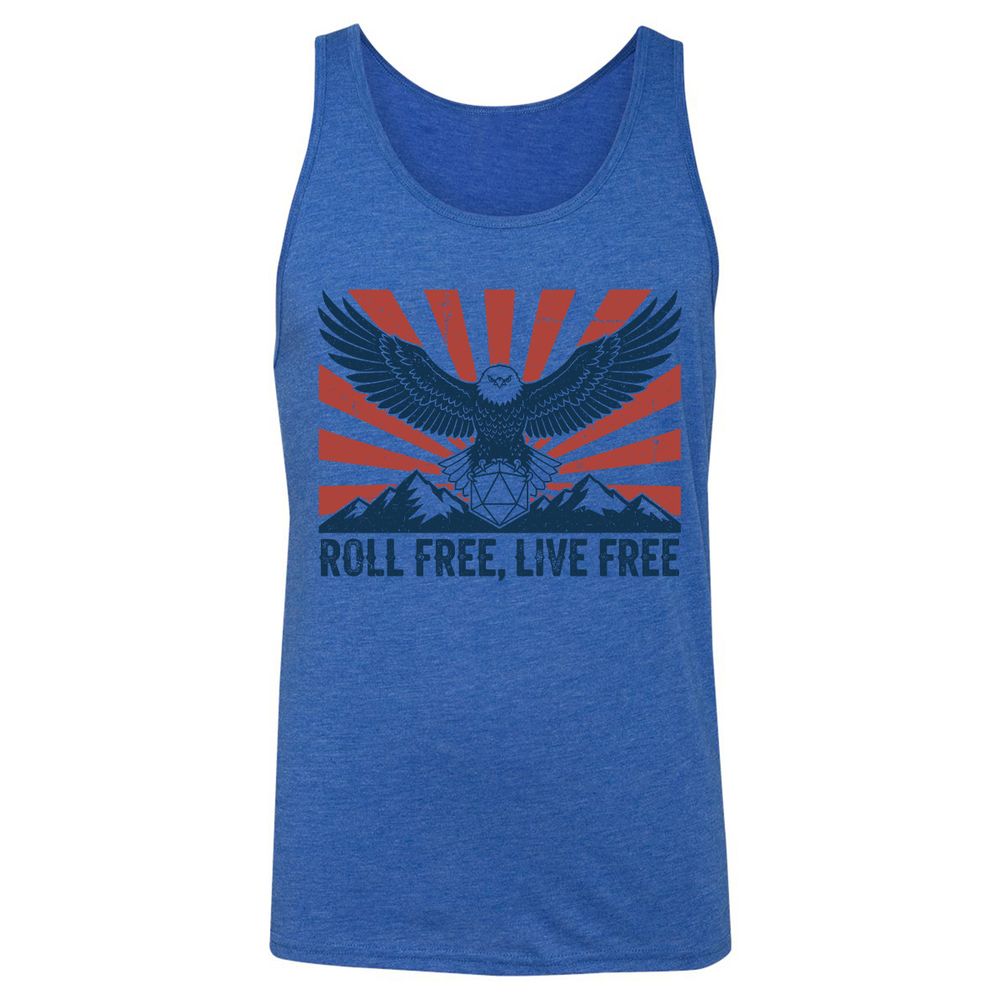Roll Free, Live Free Unisex Jersey Tank - True Royal Triblend - 12