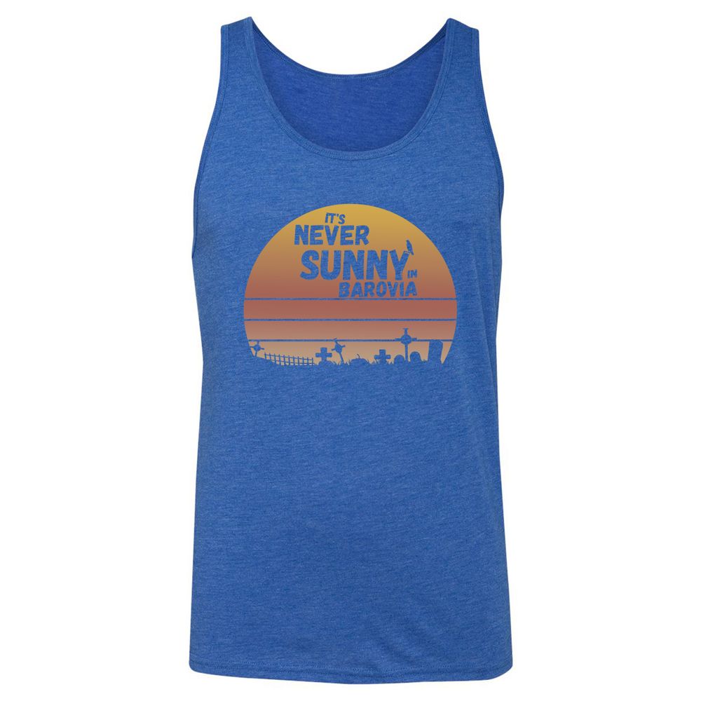 Vintage It's Never Sunny In Barovia Unisex Jersey Tank - True Royal Triblend - 12