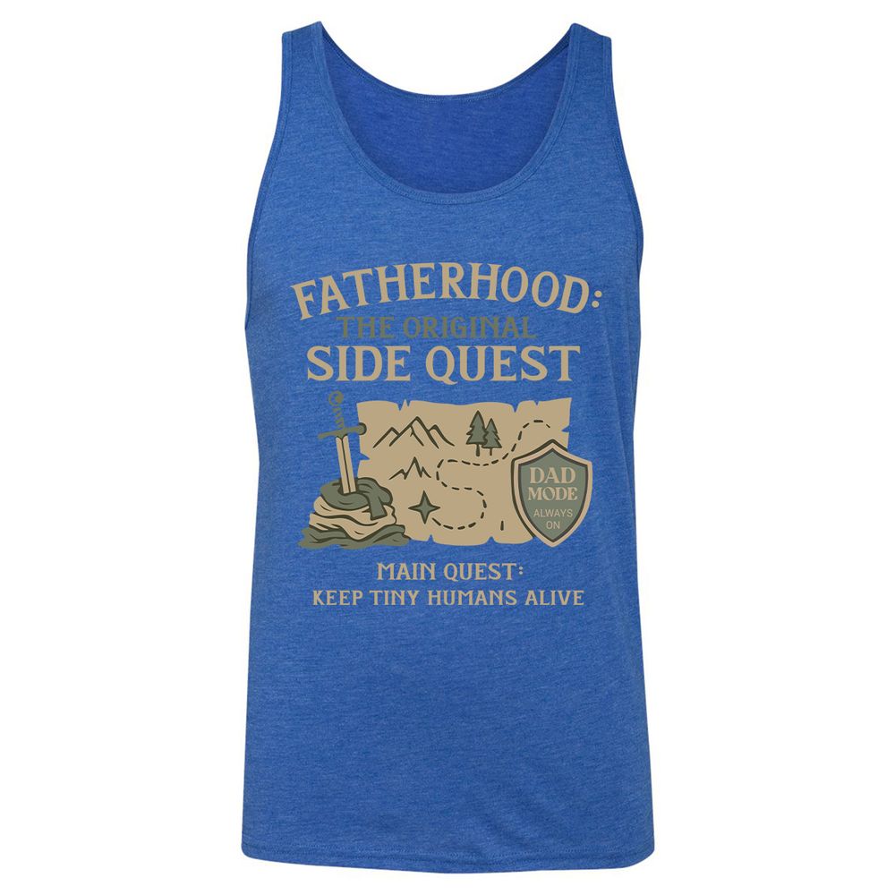 Fatherhood The Original Side Quest Unisex Jersey Tank - True Royal Triblend - 12