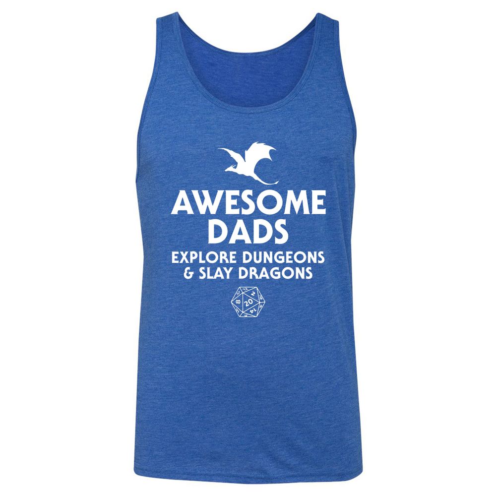 Awesome Dads Slay Dragons Unisex Jersey Tank - True Royal Triblend - 12