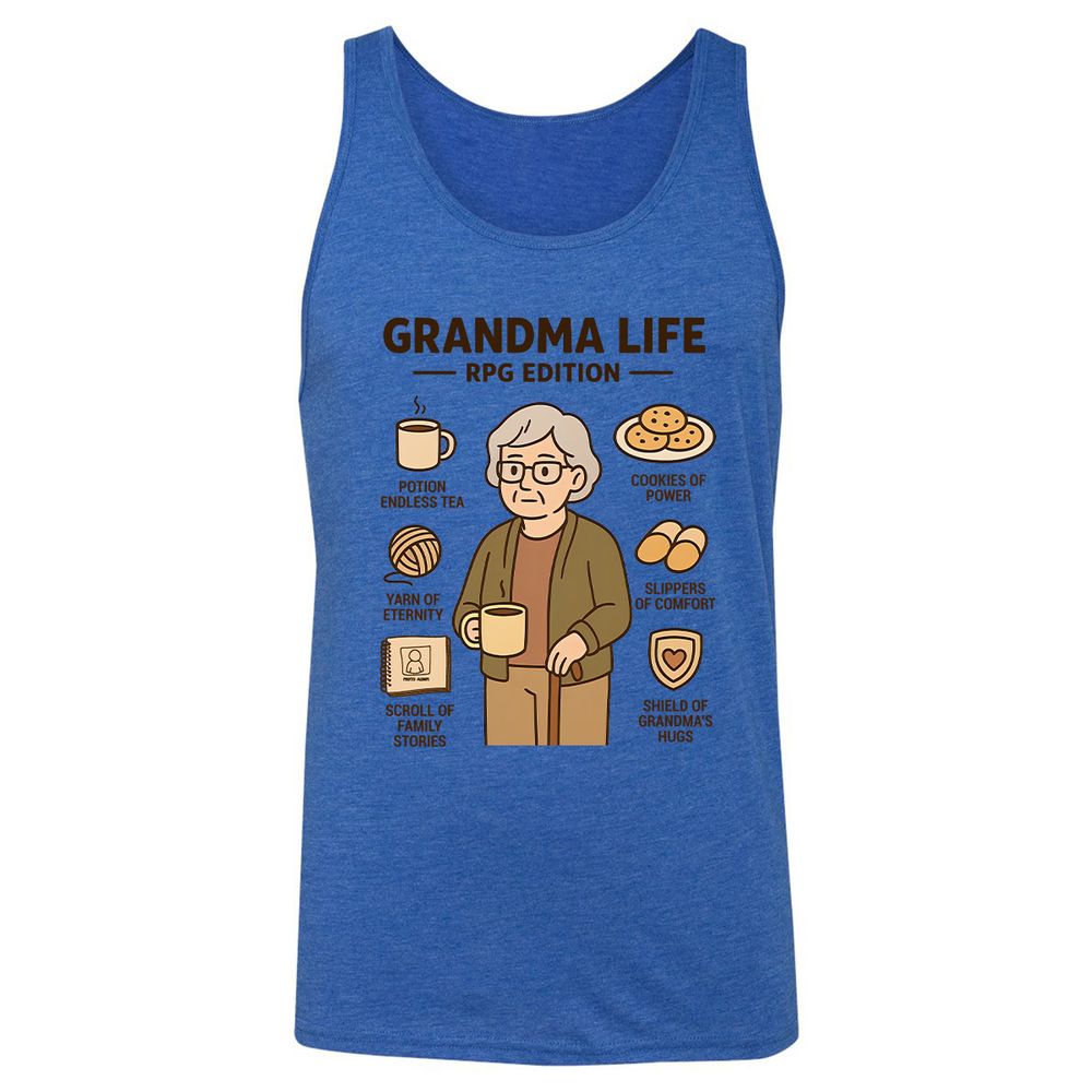Grandma Life RPG Edition Unisex Jersey Tank - True Royal Triblend - 12