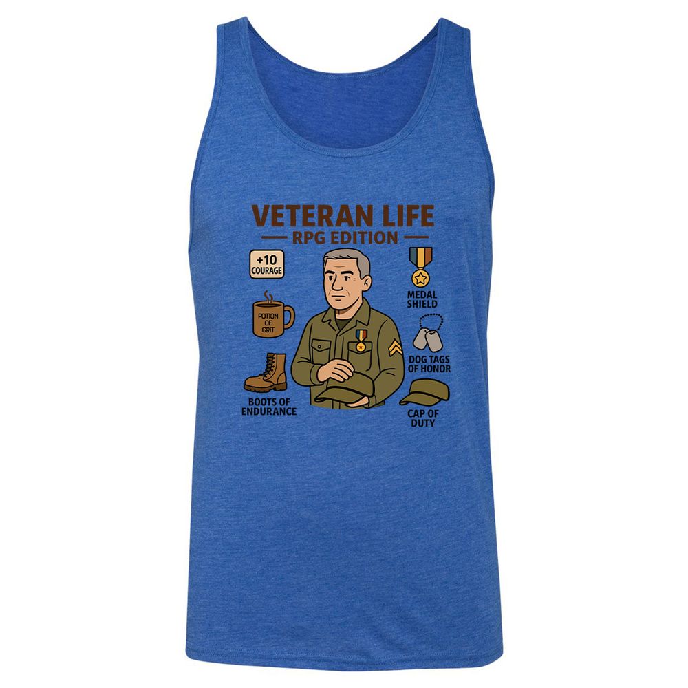 Veteran Life RPG Edition Unisex Jersey Tank - True Royal Triblend - 12
