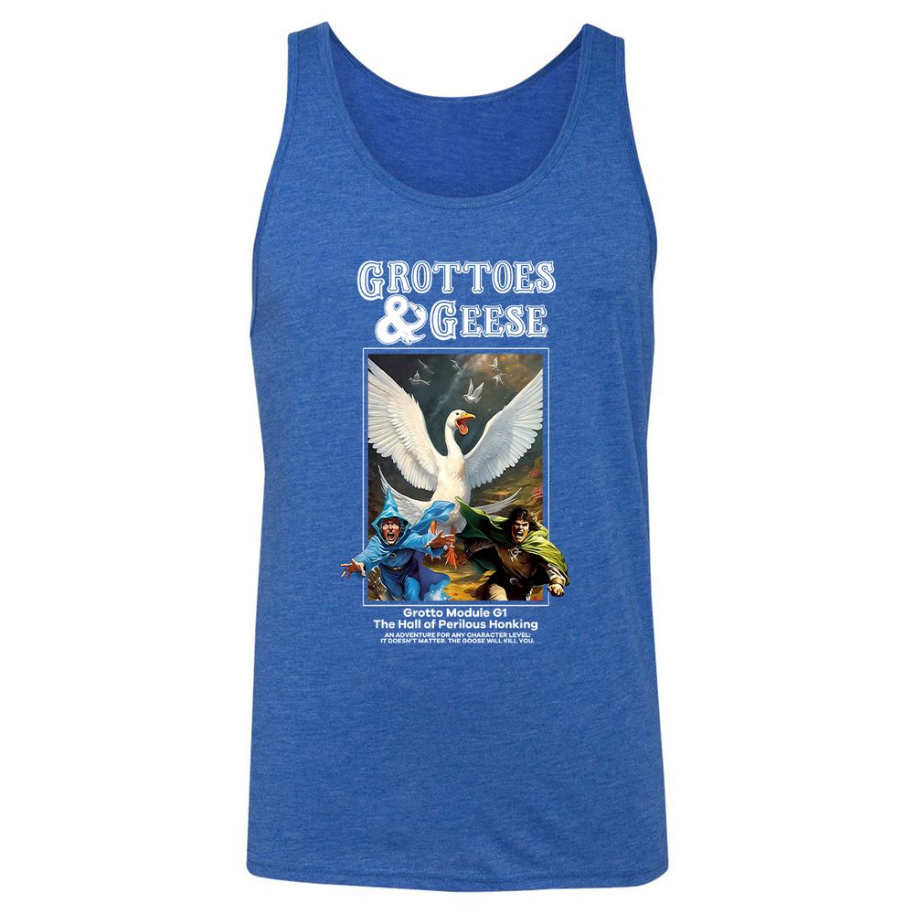 Grottoes & Geese Unisex Jersey Tank - True Royal Triblend - 12