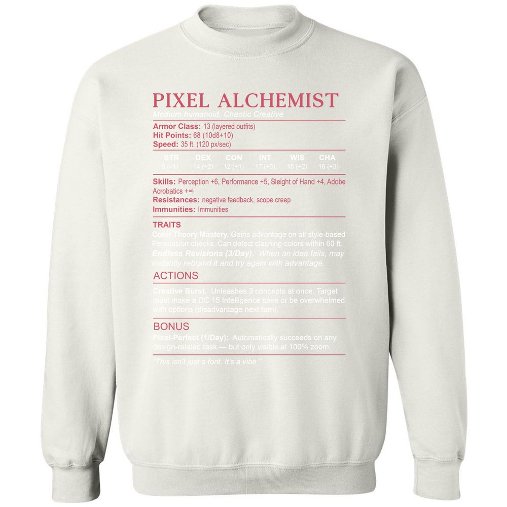 Designer Stats (Pixel Alchemist) Classic Unisex Sweatshirt - White - 12