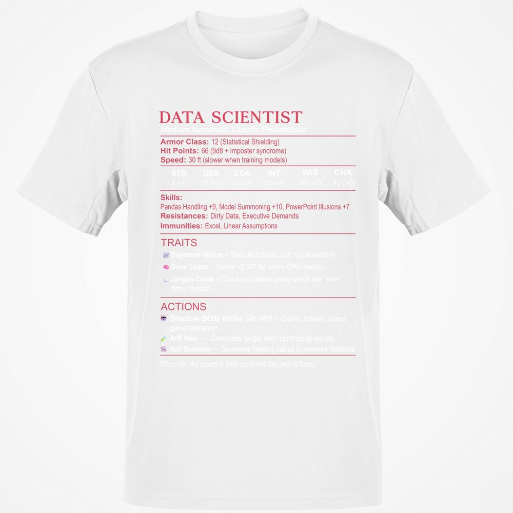 Data Scientist Stats Classic Unisex T-Shirt - White - 12