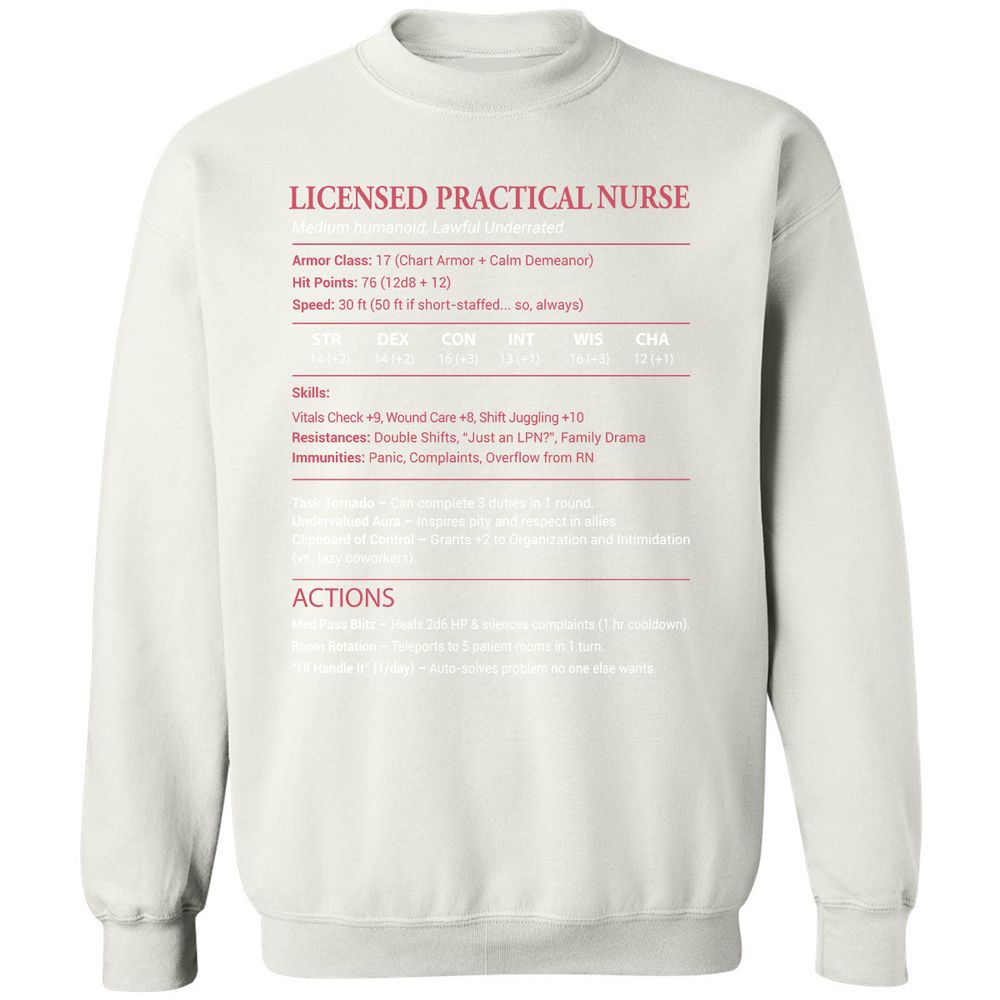 Licensed Practical Nurse LPN Classic Unisex Sweatshirt - White - 12