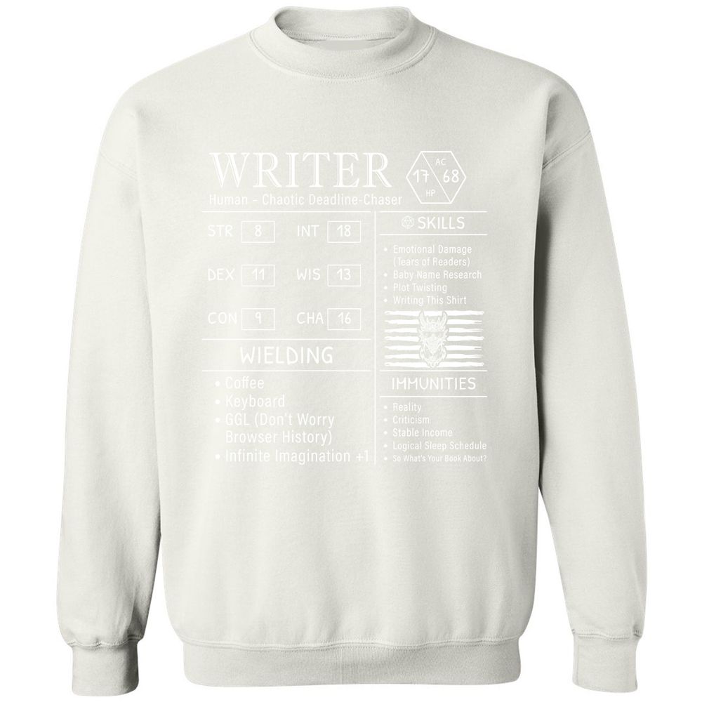 Writer Stats New Classic Unisex Sweatshirt - White - 12