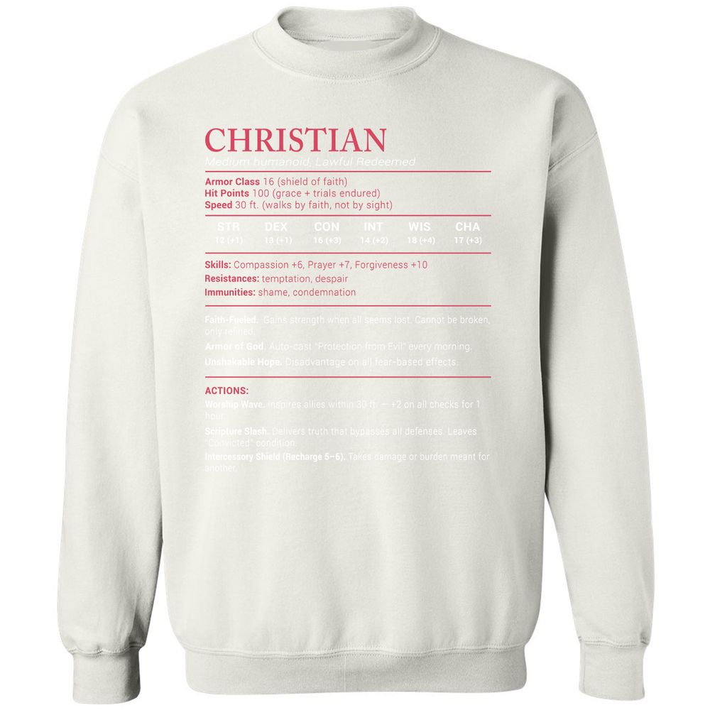 Christian Stats Classic Unisex Sweatshirt - White - 12