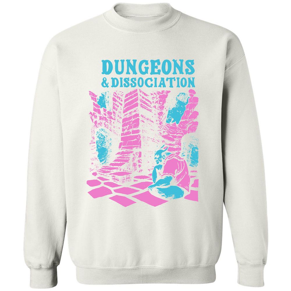 Dungeons And Dissociation Classic Unisex Sweatshirt - White - 12