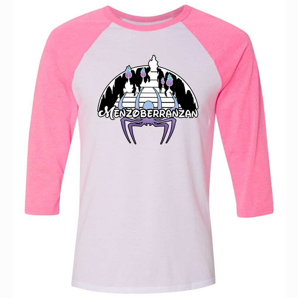 Menzoberranzan Unisex 3/4 Baseball Tee - White/Neon Pink - 12