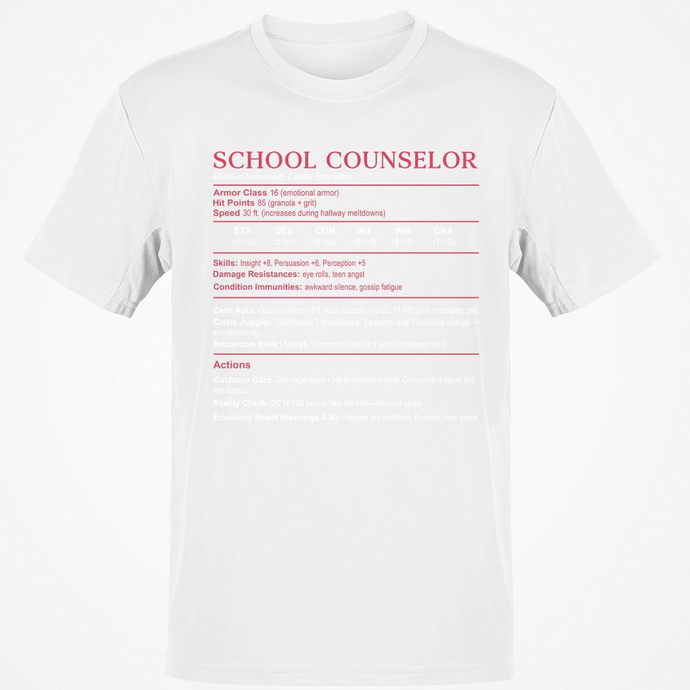 School Counselor Stats Classic Unisex T-Shirt - White - 12