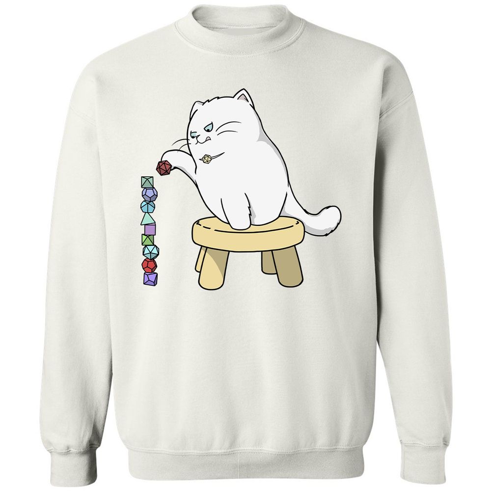 Cat Stacking Dice Classic Unisex Sweatshirt - White - 12